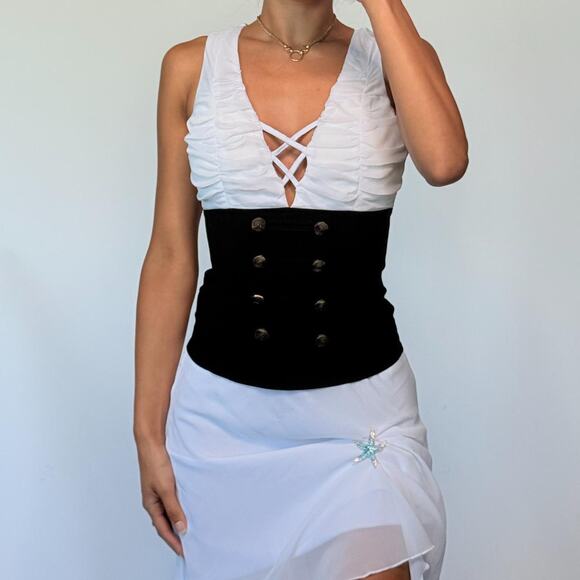 Other Tops - White and Black Buttoned Top M